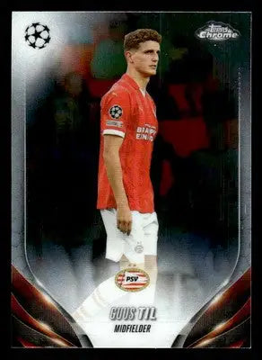 Chrome UEFA Club trading card featuring soccer player Guus Til from 2023-24 Topps Chrome UEFA Club Competitions
