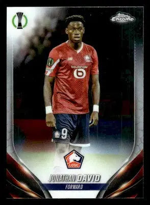 Jonathan David Topps Chrome UEFA soccer trading card in 2023-24 Topps Chrome UEFA Club product