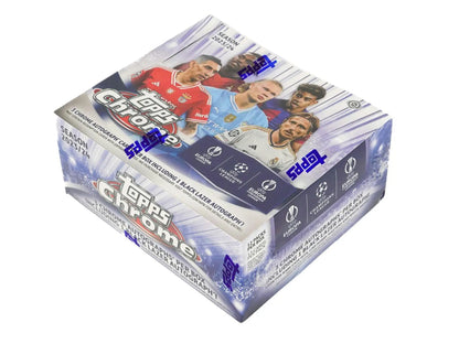 2023-24 Topps Chrome UEFA Club Competitions Soccer hobby jumbo box with wave refractor parallel