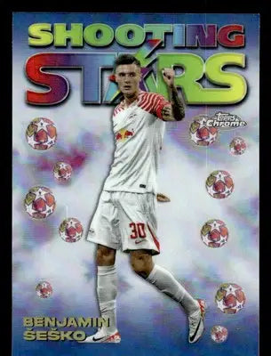 Benjamín Šeško Shooting Stars Topps Chrome UEFA soccer card 2023-24