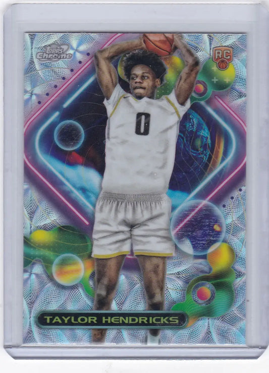Taylor Hendricks basketball card from 2023-24 Topps Cosmic Chrome Nucleas Utah Jazz