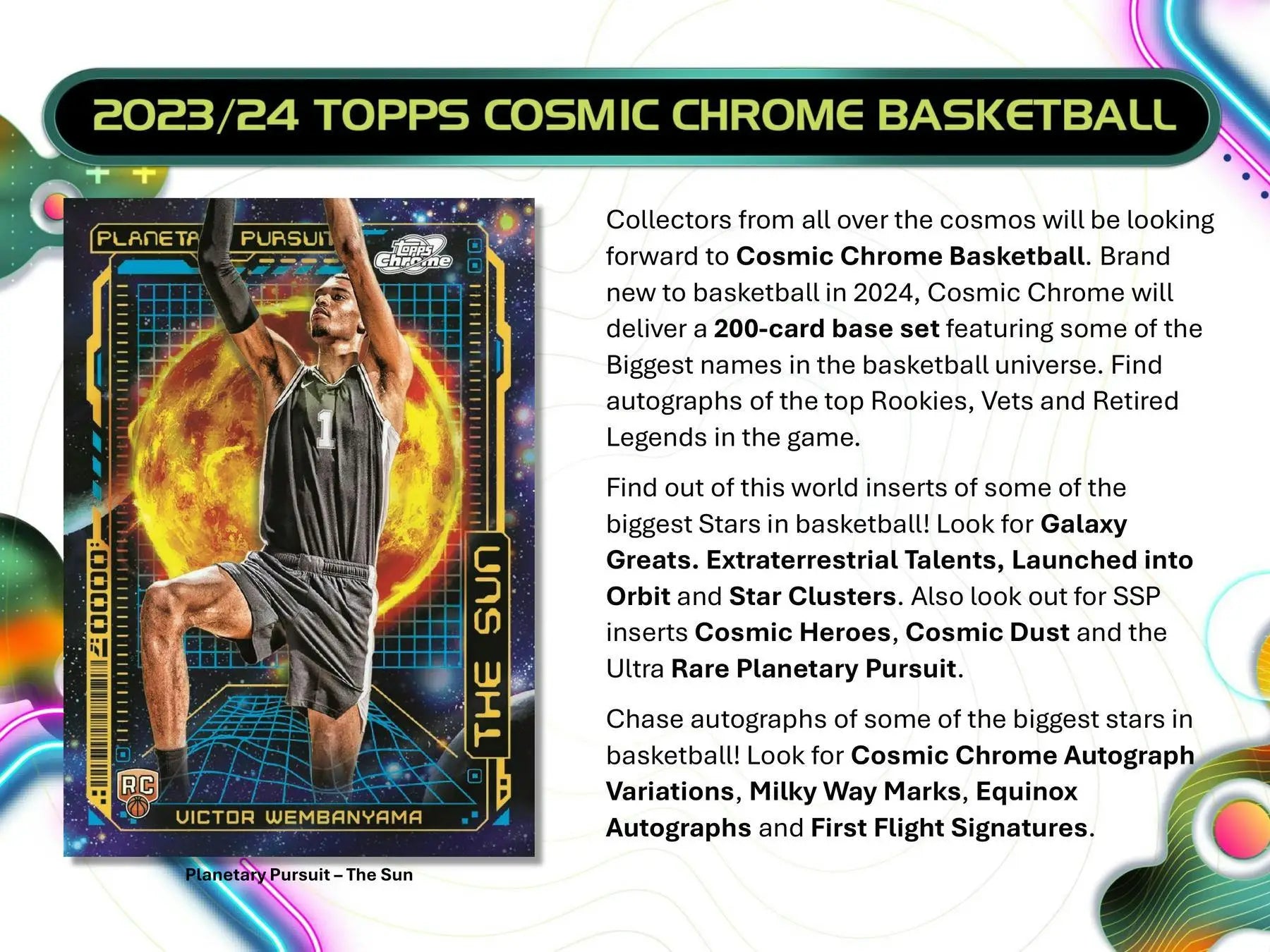 2023/24 Topps Cosmic Chrome Basketball card featuring gold interstellar refractor design