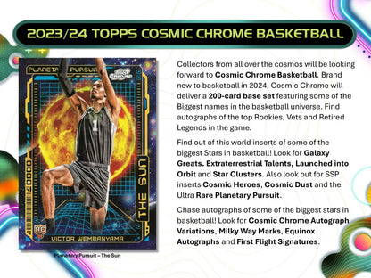 2023/24 Topps Cosmic Chrome Basketball card featuring gold interstellar refractor design