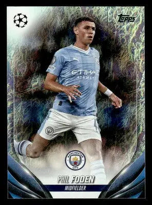 Phil Foden UEFA Champions League trading card from 2023-24 Topps Jade Edition UEFA Club Competitions