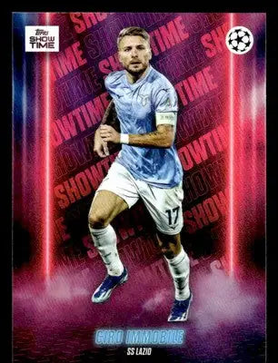 Ciro Immobile SS Lazio trading card from 2023-24 Topps Showtime UEFA Club collection