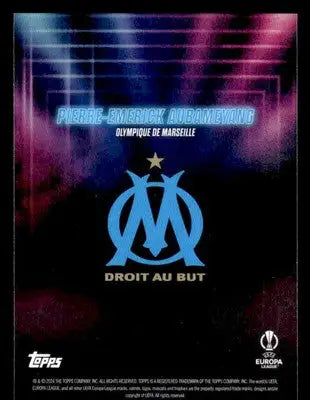 Collectible Pierre-Emerick Aubameyang Topps Showtime UEFA trading card for Olympique de Marseille