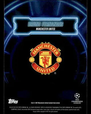 Manchester United football card of Bruno Fernandes from 2023-24 Topps Showtime UEFA Club collection