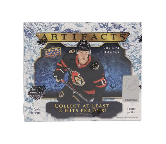 2023-24 Upper Deck Artifacts Hockey Hobby Box with base set and set rookies