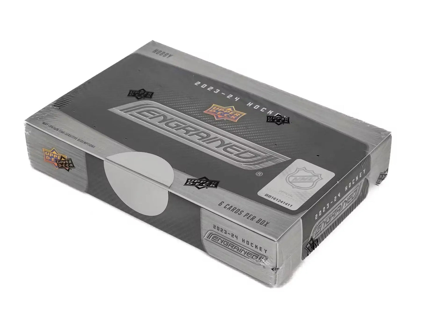 Sealed 2023-24 Upper Deck Engrained Hockey Hobby Box with signature shots, base set, rookie update