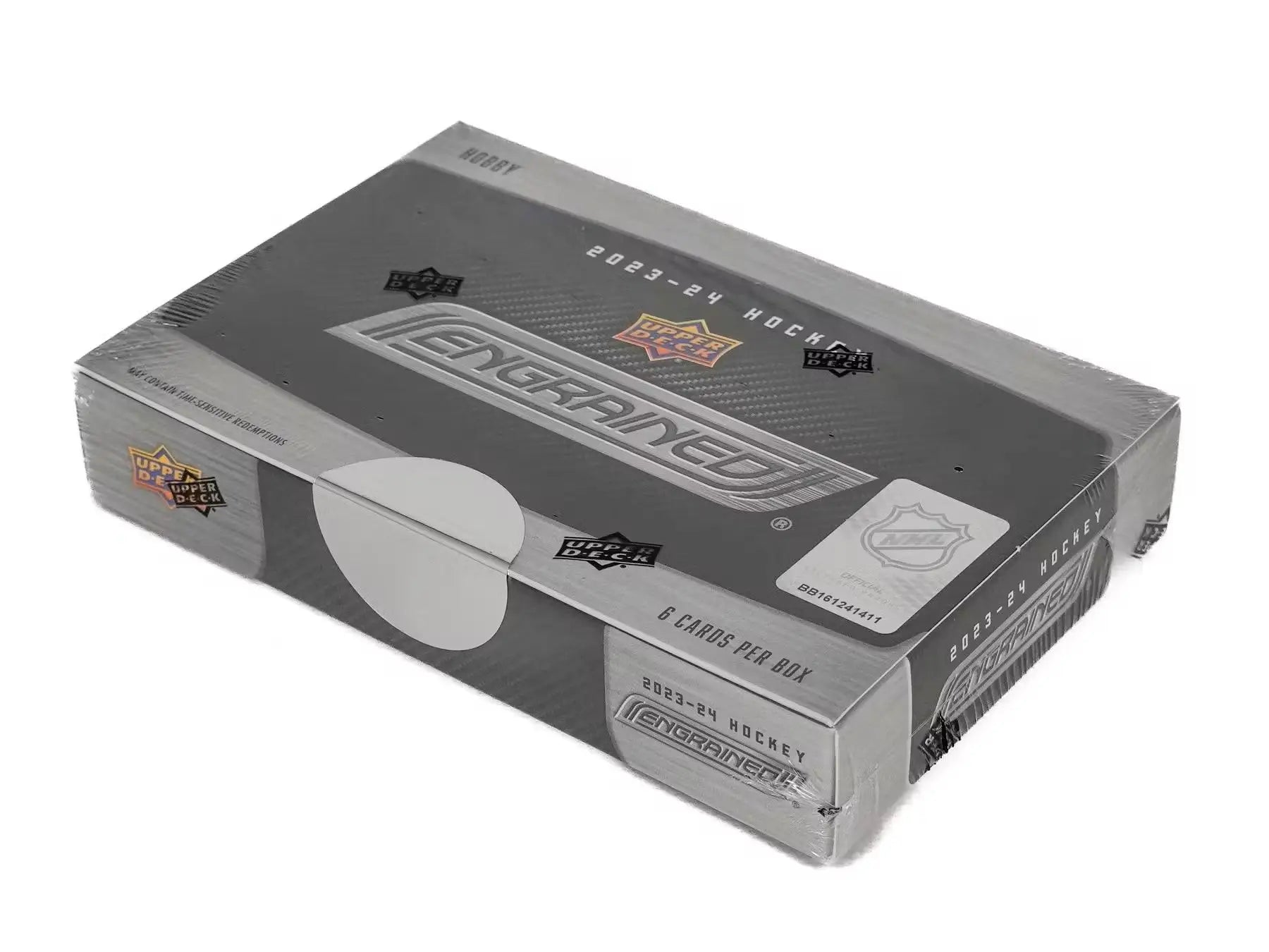 Sealed 2023-24 Upper Deck Engrained Hockey Hobby Box with signature shots, base set, rookie update
