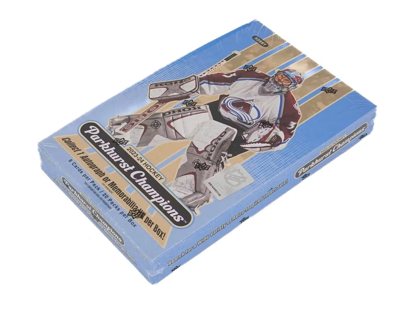 Sealed 2023-24 Upper Deck Parkhurst Champions Hockey Hobby Box with base set and auto parallel