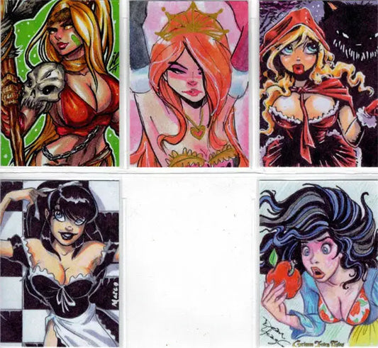 Vibrant comic-style female portraits from the 2023 5finity Card Promo Set BFTP-Z1 to BFTP-Z5