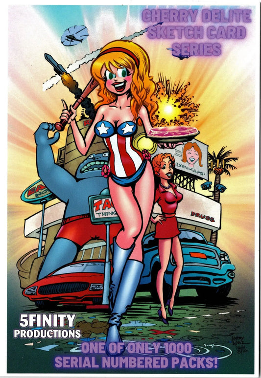 Cartoon sketch card from 2023 5finity Cherry Delite Factory Sealed Sketch Card Pack