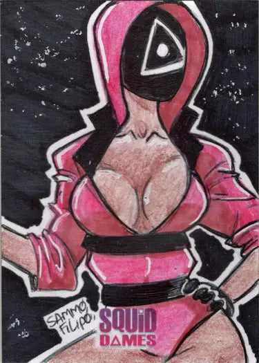 Stylized Squid Game guard sketch card by Sammo Filipo for Squid Dames 2023 V2
