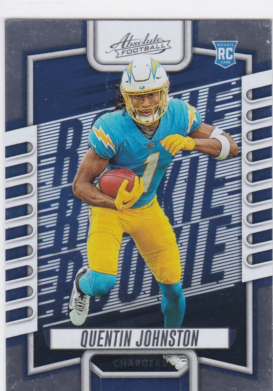 Quentin Johnston rookie football card for Los Angeles Chargers 2023 Absolute #110