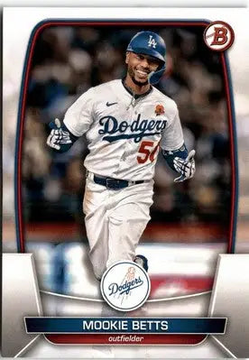 Mookie Betts baseball card from 2023 Bowman #20 Los Angeles Dodgers collection
