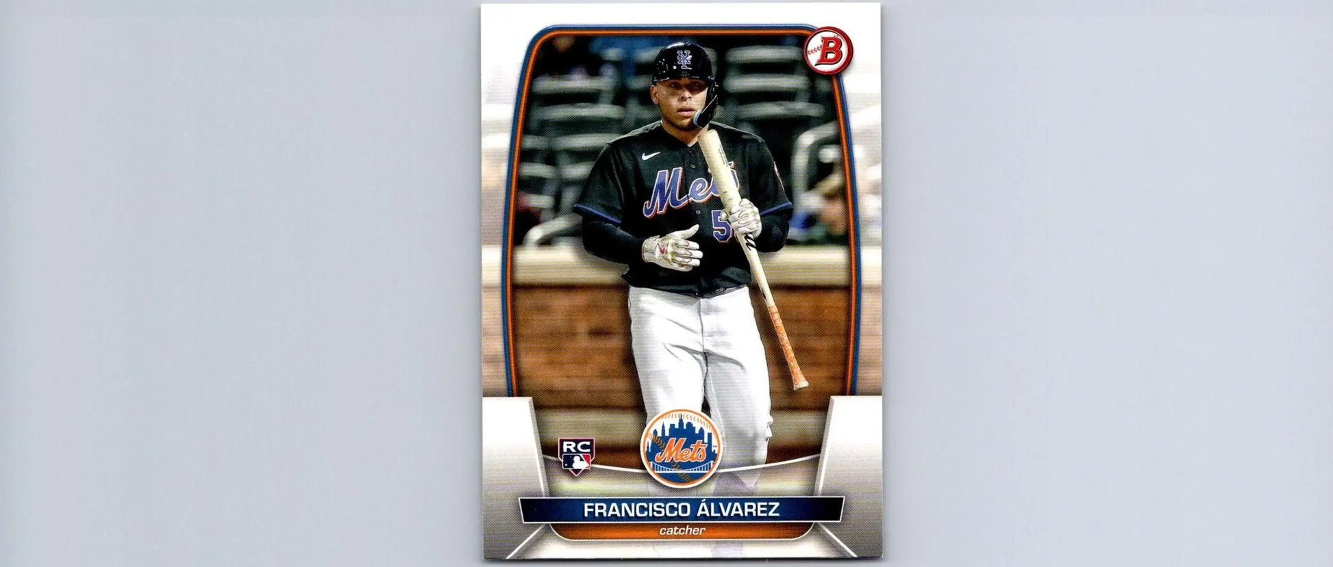 Baseball card featuring Francisco Alvarez from the 2023 Bowman #49 trading cards collection