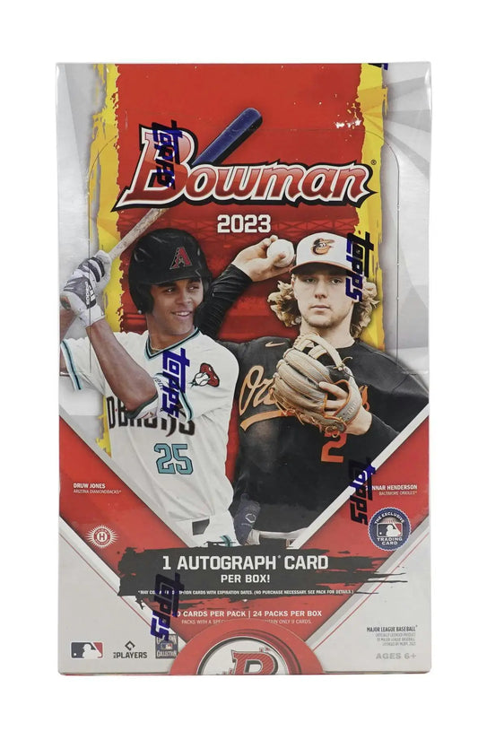 2023 Bowman Baseball Hobby Box featuring Gold Refractor Parallel cards and top collectibles