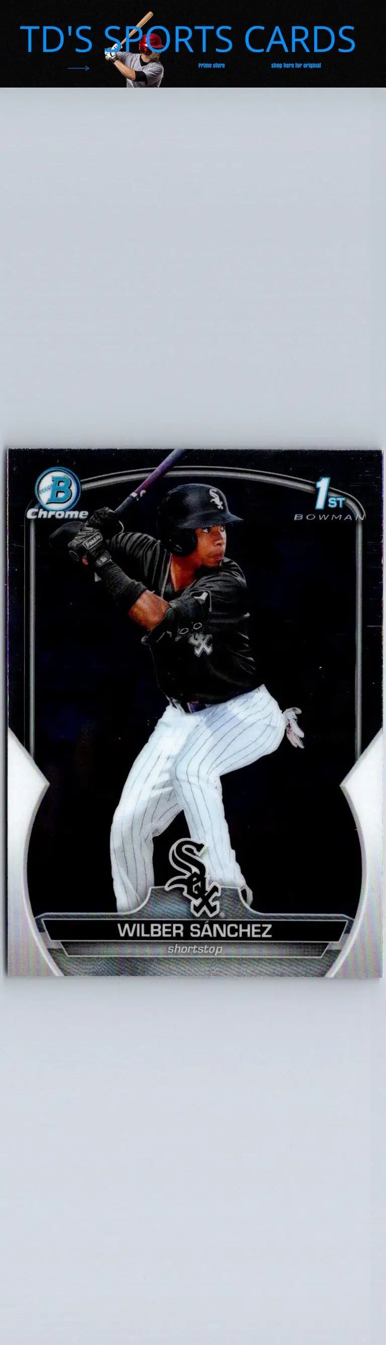 Baseball trading card of Wilber Sanchez from 2023 Bowman Chrome Prospects series