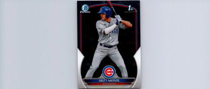Matt Mervis baseball card from 2023 Bowman #BCP-74 Matt Mervis Chrome Prospects