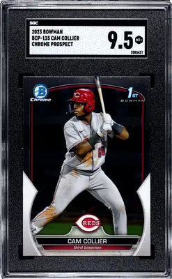 Graded 2023 Bowman Chrome Prospect Cam Collier baseball card SGC 9.5