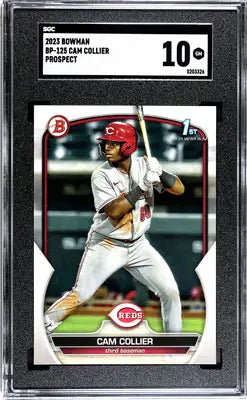 SGC-graded 2023 Bowman Cam Collier baseball card with grade 10 front view