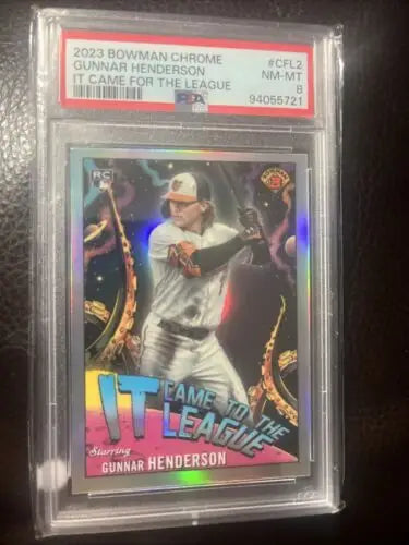Graded Bowman Chrome Gunnar Henderson baseball card PSA 8 Mint Orioles collectible