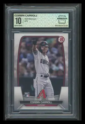 Graded Bowman Corbin Carroll baseball card from Arena Club 2023 Bowman Corbin series