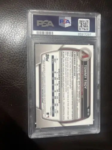 PSA graded Tommy Troy baseball card from 2023 Bowman Draft Chrome BDC-103