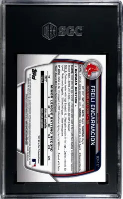 Graded Bowman Freili Encarnacion Lunar Glow Refractor SGC 9 baseball trading card