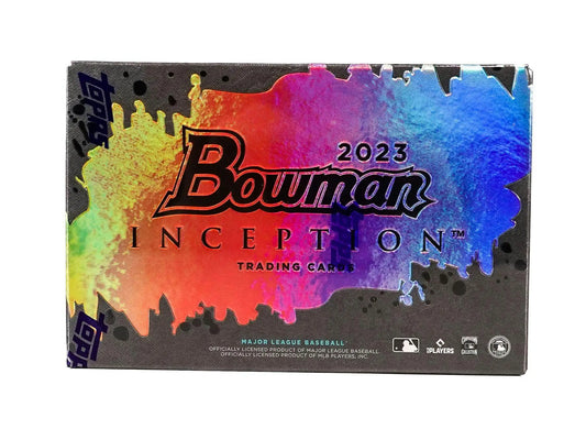 2023 Bowman Inception Baseball Hobby Box with foilfractor parallel and dual relic cards
