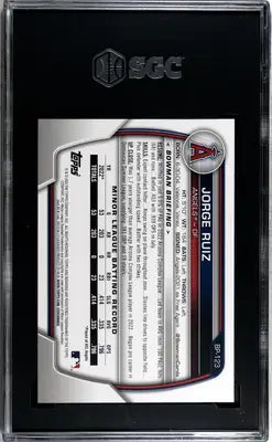 Baseball trading card of Jorge Ruiz from 2023 Bowman Jorge Ruiz series, SGC 10