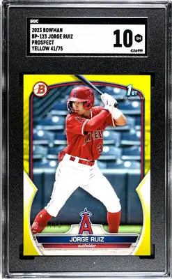Graded Bowman Jorge Ruiz baseball card 2023 Bowman Jorge Ruiz #BP-123 SGC 10