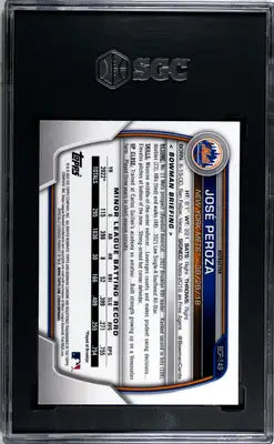 SGC-graded Bowman Jose Peroza Lunar Glow Refractor baseball card featuring Jose Peroza of the New York Mets