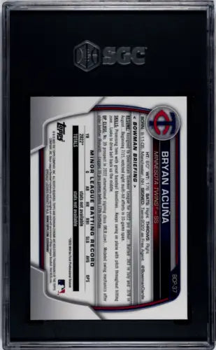 Graded baseball card from 2023 Bowman Mega Box Bryan Acuna #BCP-37 SGC 9.5