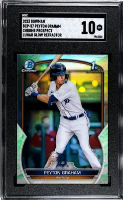 2023 Bowman Peyton Graham #BCP-57 CHR. Pros. Lunar Glow Refractor SGC 10
