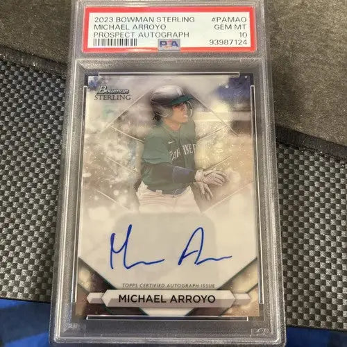 2023 Bowman Sterling Michael Arroyo sports trading card with autograph PSA 10