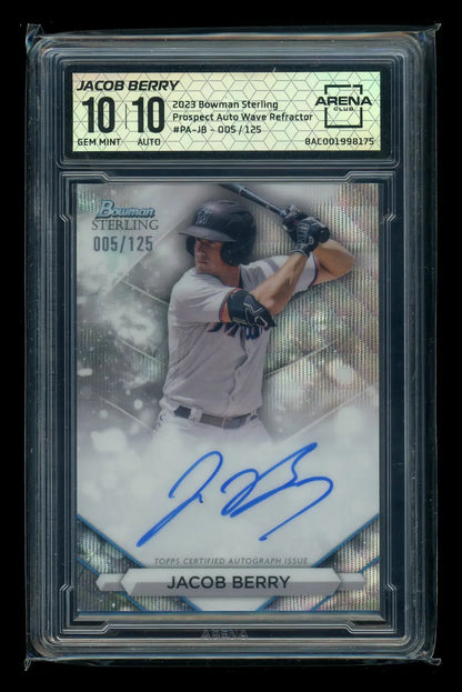 2023 Bowman Sterling Wave Ref Jacob Berry #PA-JB Checklist 005/125 Auto AC 10 - Sports Card