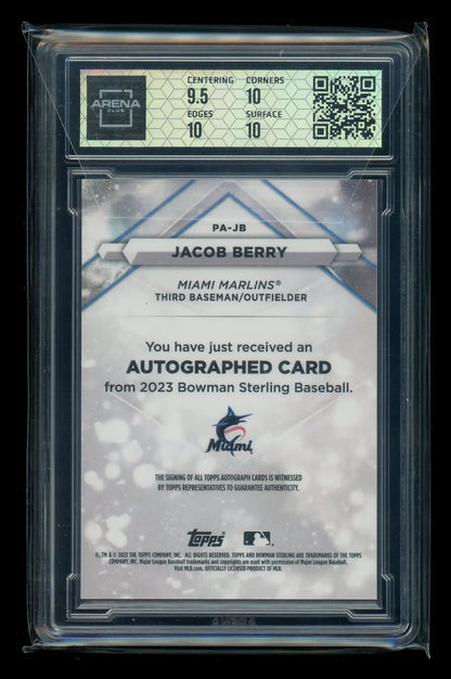2023 Bowman Sterling Wave Ref Jacob Berry #PA-JB Checklist 005/125 Auto AC 10 - Sports Card