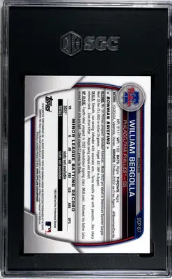 Graded Bowman William Bergolla Lunar Glow Refractor baseball trading card SGC 10