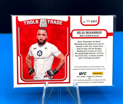Belal Muhammad Panini Chronicles UFC trading card from 2023 Absolute Tools of the Trade