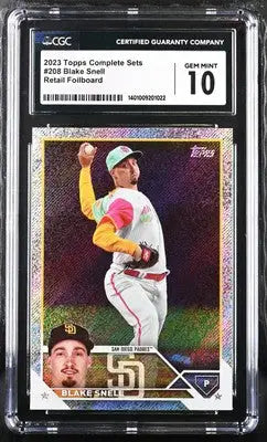 Graded Blake Snell baseball card from 2023 Complete Sets Blake Retail Foilboard CGC 10