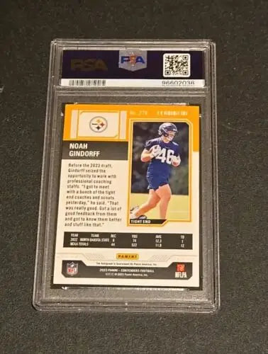 Graded Noah Gindorff football trading card from 2023 Contenders Noah Gindorff auto PSA