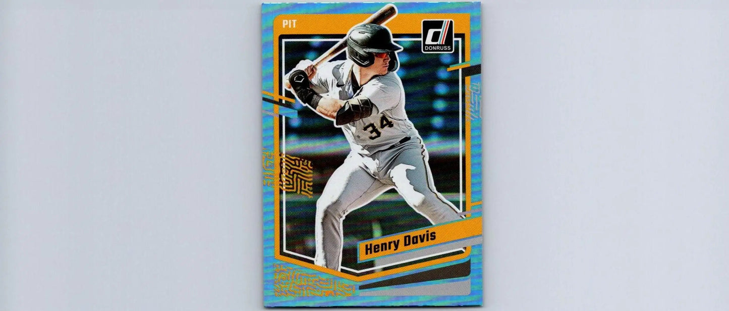 Henry Davis Holo Carolina Blue baseball card from 2023 Donruss #112 collection