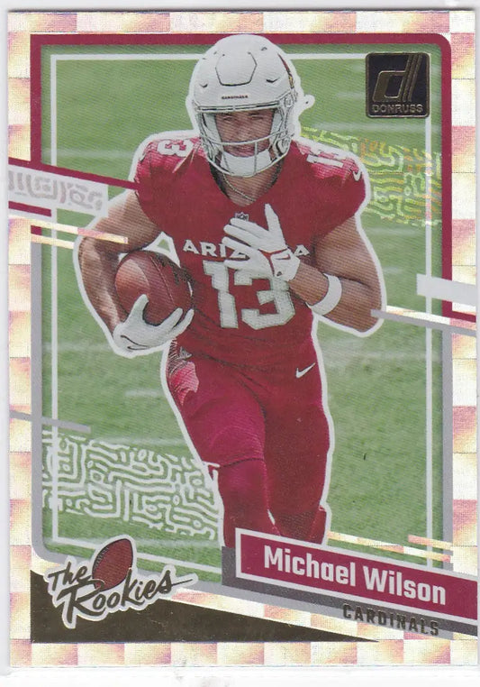 Football trading card of Michael Wilson rookies Arizona Cardinals 2023 Donruss