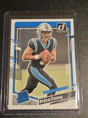 Bryce Young rookie football card from 2023 Donruss Carolina Panthers product