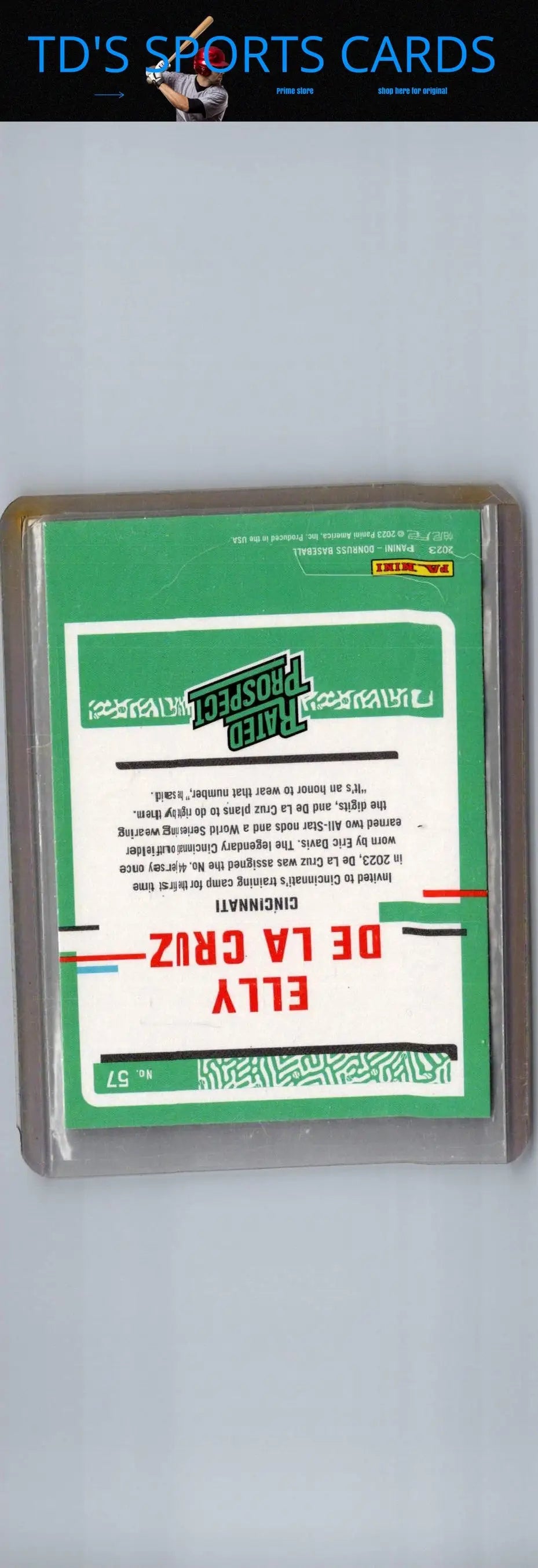 2023 Donruss Elly De La Cruz baseball card front view for collectible sports card product