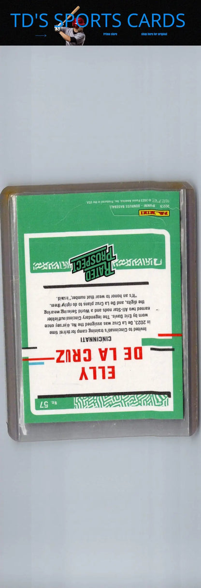 2023 Donruss Elly De La Cruz baseball card front view for collectible sports card product