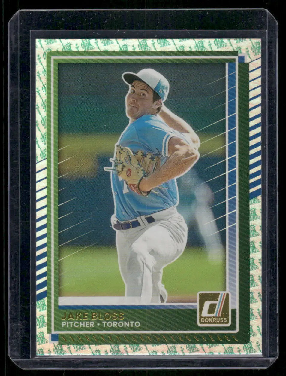 Baseball card of Jake Bloss Pitcher for Toronto from 2023 Donruss Jake Bloss #96 Liberty Baseball