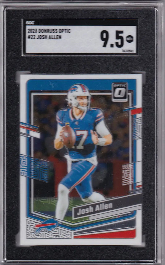 Graded Josh Allen football card 2023 Donruss Optic SGC 9.5 Buffalo Bills